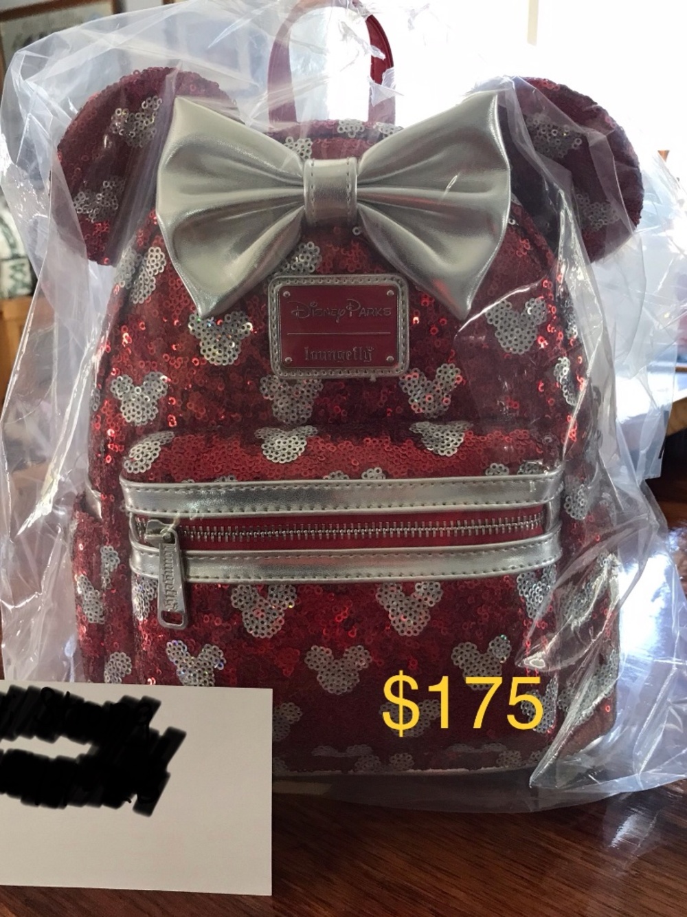Loungefly red sequin Mickey Mouse backpack